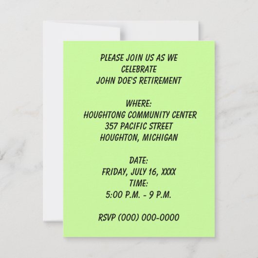 INVITATIE PARTIJEN VAN TERUGTREKKER —  GROENTREKKE KAART (Achterkant)