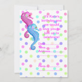 INVITATIE POLKA DOT SEAHORSE PARTIJ KAART (Voorkant)