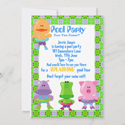 INVITATIE POOLPARTIJEN KAART (Voorkant)