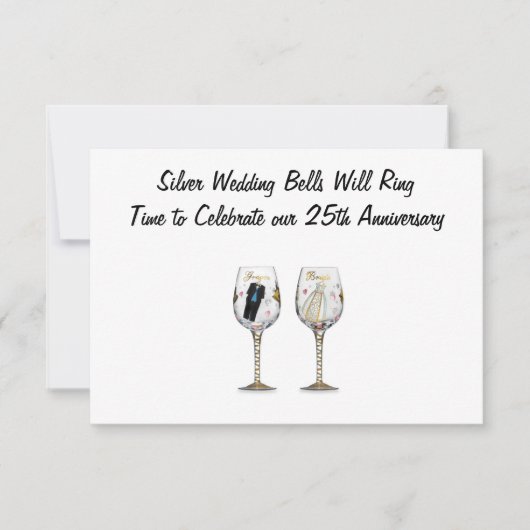 INVITATIE "SILVER WEDDING BELLS" KAART (Voorkant)