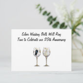 INVITATIE "SILVER WEDDING BELLS" KAART (Staand voorkant)