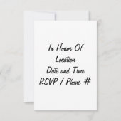 INVITATIE "SILVER WEDDING BELLS" KAART (Achterkant)