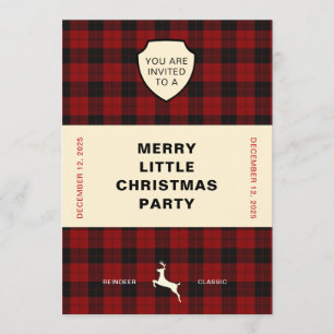 INVITATIE TARTAN BOOK HOESJE CHRISTMAS PARTY KAART