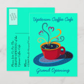 INVITATIE-TOESTAND KOFFIE SHOP CAFE BRIEFKAART OPE (Voorkant / Achterkant)