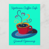 INVITATIE-TOESTAND KOFFIE SHOP CAFE BRIEFKAART OPE (Voorkant)