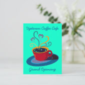 INVITATIE-TOESTAND KOFFIE SHOP CAFE BRIEFKAART OPE (Staand voorkant)