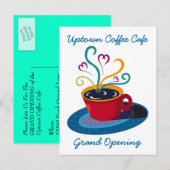 INVITATIE-TOESTAND KOFFIE SHOP CAFE BRIEFKAART OPE (Voorkant / Achterkant)