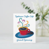 INVITATIE-TOESTAND KOFFIE SHOP CAFE BRIEFKAART OPE (Staand voorkant)