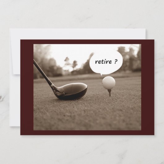 INVITATIE "UNIEKE RETIREMENT PARTIJ" (GOLF-STIJL) KAART (Voorkant)