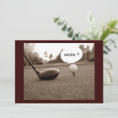 INVITATIE "UNIEKE RETIREMENT PARTIJ" (GOLF-STIJL) KAART (Staand voorkant)