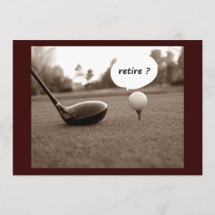 INVITATIE "UNIEKE RETIREMENT PARTIJ" (GOLF-STIJL) KAART