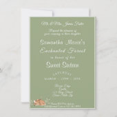 Invitatie van betoverende boskikkers kaart (Achterkant)