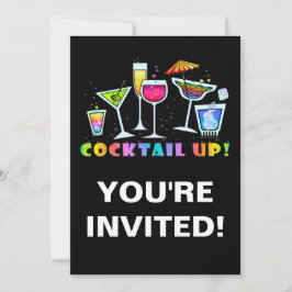 INVITATIE VAN COCKTAIL GLASSEN-UP PARTIJEN KAART