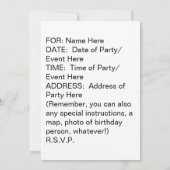 INVITATIE VAN COCKTAIL GLASSEN-UP PARTIJEN KAART (Achterkant)