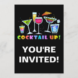 INVITATIE VAN COCKTAIL GLASSEN-UP PARTIJEN KAART