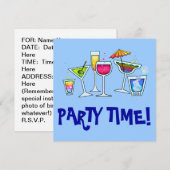 INVITATIE VAN COCKTAIL GLASSES PARTIJEN KAART (Voorkant / Achterkant)