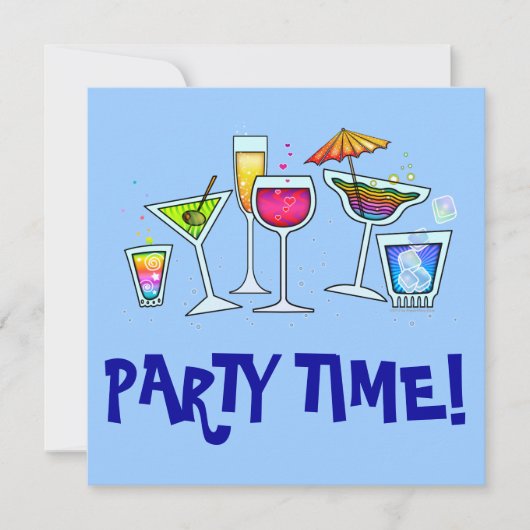 INVITATIE VAN COCKTAIL GLASSES PARTIJEN KAART (Voorkant)
