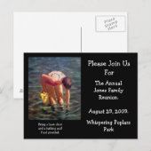 INVITATIE VAN DE FAMILIE REUNION, LAK, BEACH, SCHO UITNODIGING BRIEFKAART (Voorkant / Achterkant)