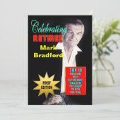 INVITATIE VAN DE RETIERCELEBRATIE - MAGAZINE HOESJ KAART (Staand voorkant)