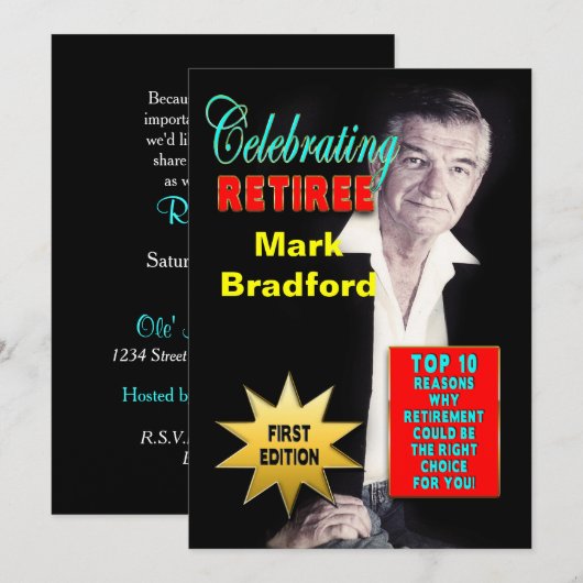 INVITATIE VAN DE RETIERCELEBRATIE - MAGAZINE HOESJ KAART (Voorkant / Achterkant)