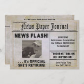 INVITATIE VAN DE RETIRINGPARTIJ (NEWSPAPER) KAART (Voorkant / Achterkant)