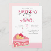 INVITATIE VAN FUN PINK CAKE BIRTHDAY-PARTIJ KAART (Voorkant / Achterkant)