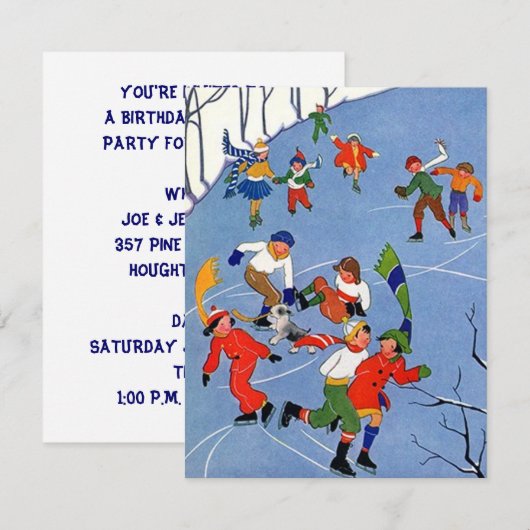 INVITATIE VAN KINDEREN DIE PARTIJEN GEVEN ~ BIRTHD KAART (Voorkant / Achterkant)