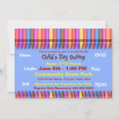 INVITATIE VAN KINDERPARTIJEN - MULTIDOEL/CRAYON KAART (Achterkant)