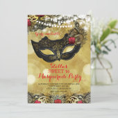 INVITATIE VAN MASQUERADE-PARTIJEN KAART (Staand voorkant)