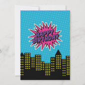 INVITATIE VAN MEERDERE SUPERHEROES BIRTHDAY PARTIJ KAART (Achterkant)