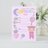 INVITATIE VAN MEISPARTIJEN BABY SHOWER KAART (Staand voorkant)