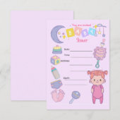 INVITATIE VAN MEISPARTIJEN BABY SHOWER KAART (Voorkant / Achterkant)