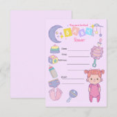 INVITATIE VAN MEISPARTIJEN BABY SHOWER KAART (Voorkant / Achterkant)