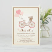 INVITATIE VAN  PINKBICYCLE-ENGAGEMENT PARTIJ KAART (Staand voorkant)