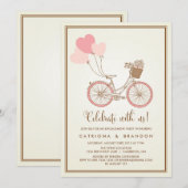 INVITATIE VAN  PINKBICYCLE-ENGAGEMENT PARTIJ KAART (Voorkant / Achterkant)