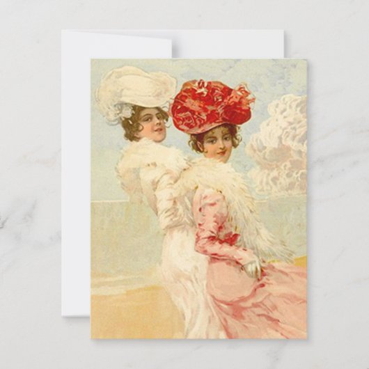 INVITATIE VAN VRIENDEN VAN VROUWEN VICTORIAANS KAART (Voorkant)