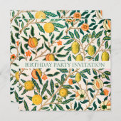 INVITATIE VAN WILLIAM MORRIS BIRTHDAY PARTIJ KAART (Voorkant / Achterkant)