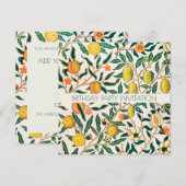 INVITATIE VAN WILLIAM MORRIS BIRTHDAY PARTIJ KAART (Voorkant / Achterkant)