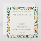 INVITATIE VAN WILLIAM MORRIS BIRTHDAY PARTIJ KAART (Achterkant)