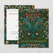 INVITATIE VAN WILLIAM MORRIS-RETIMENT PARTIJ KAART (Voorkant / Achterkant)