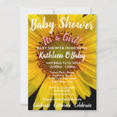 INVITATIE VOOR ZONNLOWER FOTO BABY GIRL SHOWER KAART (Voorkant)
