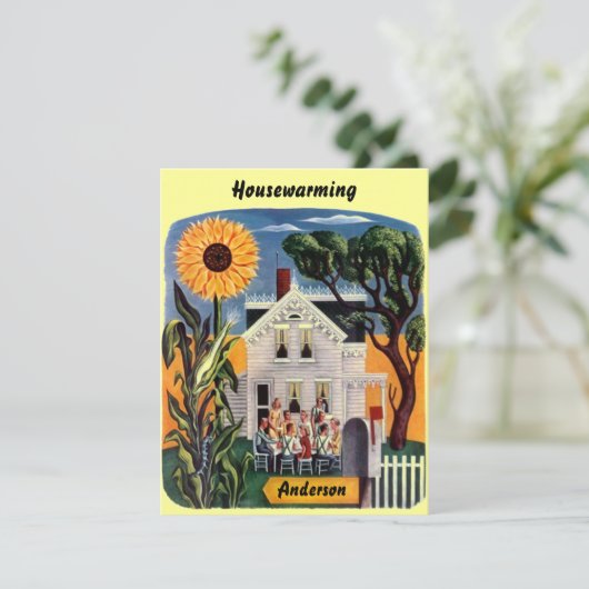 INVITATIE Warm & Investissement Home HUUSEWARMING Kaart (Staand voorkant)