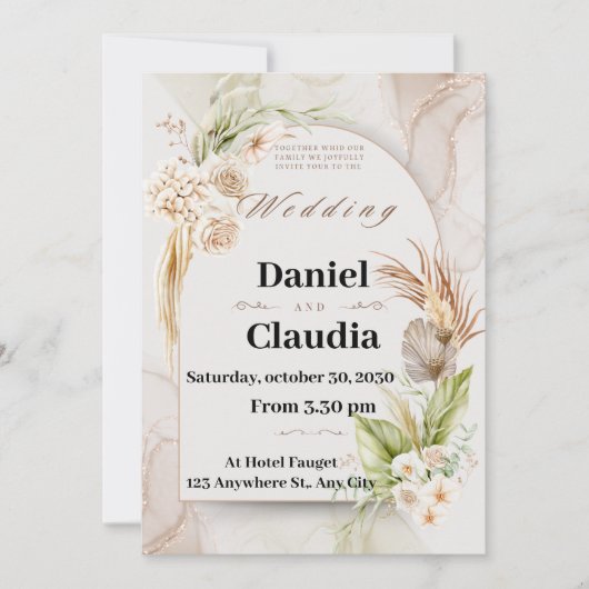 Invitatie wedding feestdagenkaart (Voorkant)