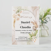Invitatie wedding feestdagenkaart (Staand voorkant)