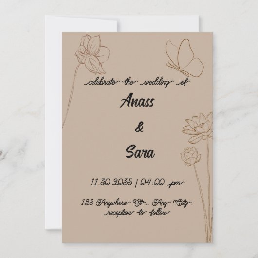 Invitatie wedding kaart (Voorkant)