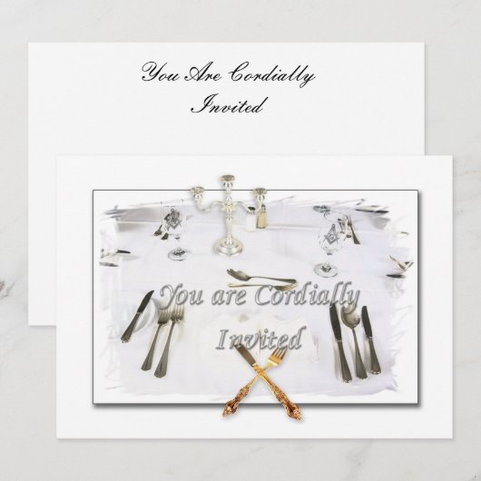 INVITATIEDINERKAARTEN KAART (Voorkant / Achterkant)