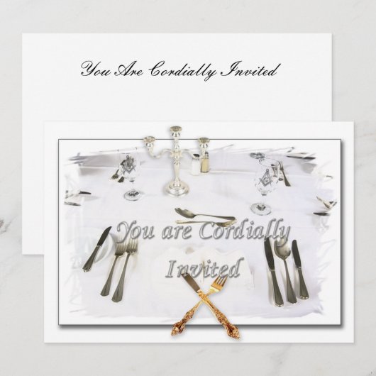 INVITATIEDINERKAARTEN KAART (Voorkant / Achterkant)