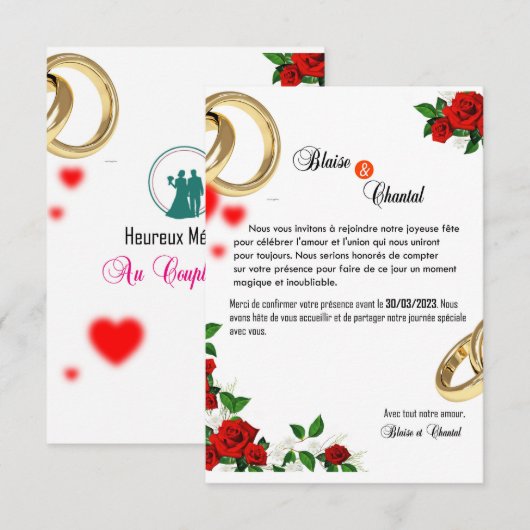 INVITATIEKAART AANKONDIGING (Voorkant / Achterkant)