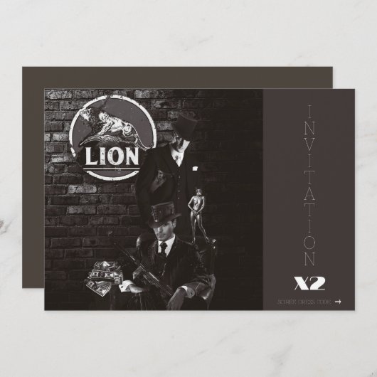 INVITATIEKARTON ORIGIN X2 DRESS PROHIBITIECODE KAART (Voorkant / Achterkant)