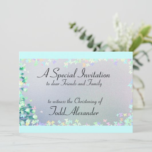 Invitaties Baptism Christening Sjablonen (Staand voorkant)